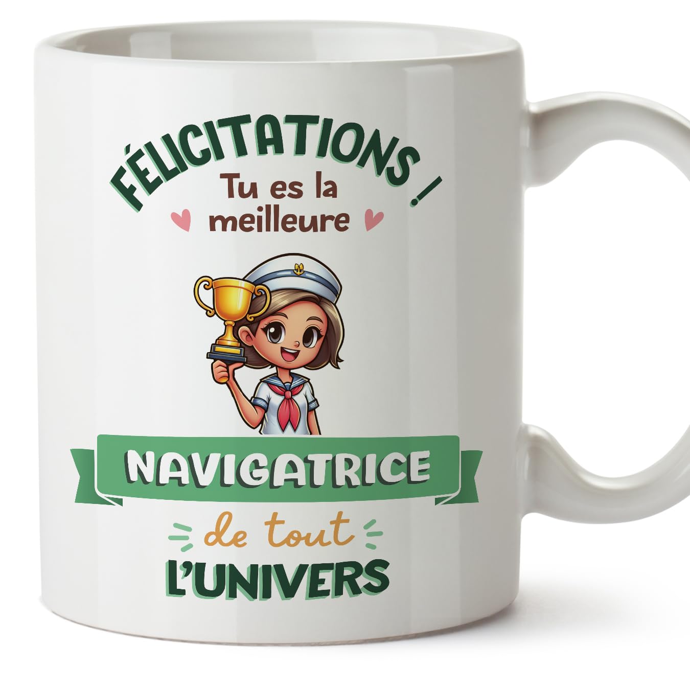 MUGFFINS Sailor Woman Mug - in French - Meilleur Univers Trophée - Funny Gift for Colleagues - Ceramic 11oz Mug — image 1