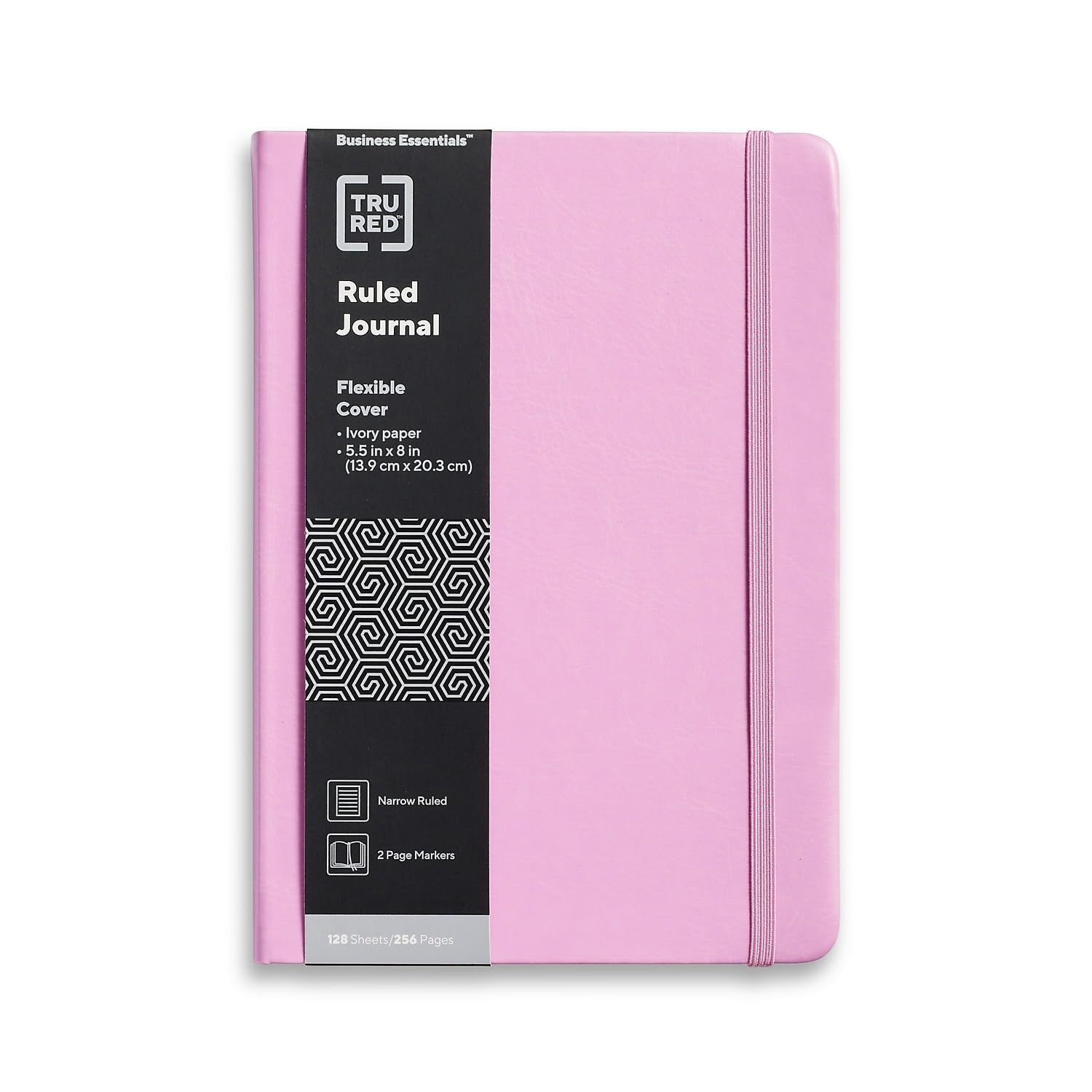 STAPLES 5.5” x 8” Medium Flexible Cover Journal, Narrow Ruled, Mauve – Softcover Writing Notebook