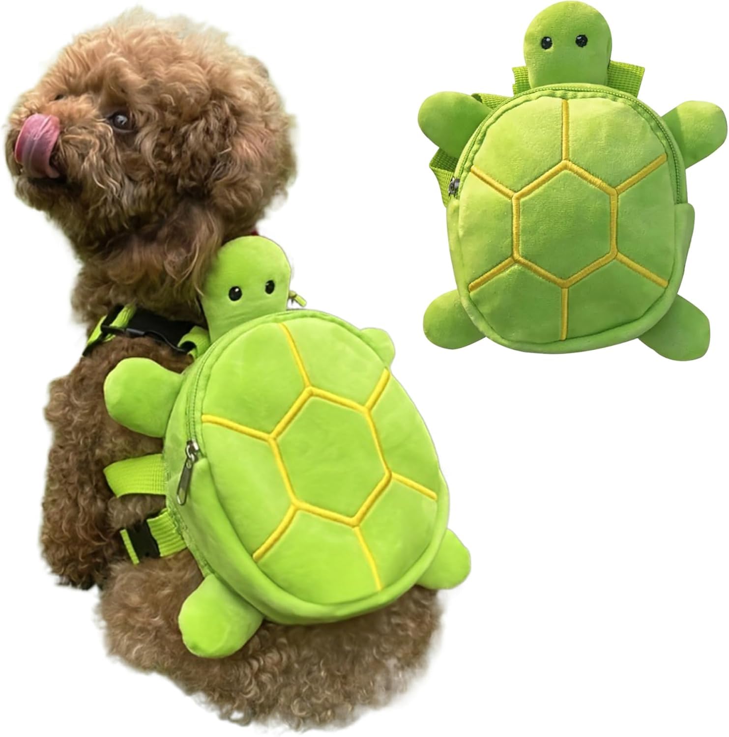 Sac à dos pour chien avec harnais en forme de tortue - Respirant et réglable - Avec fermeture éclair - 20,3 x 17,8 cm - Pour chiens de petite et moyenne taille