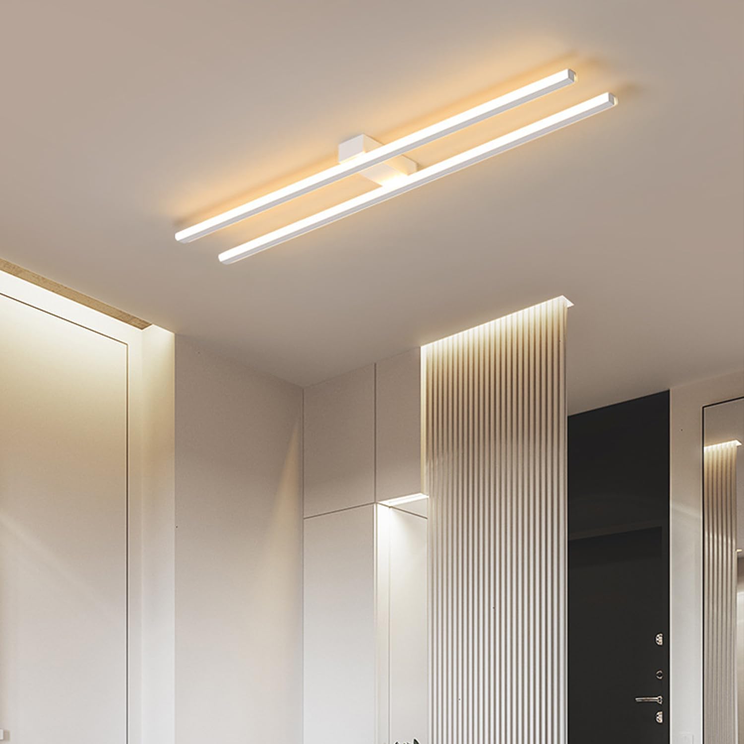 Deliouay Modern Decorative Lights, dimmable LED Ceiling Lights, Studio Ceiling Lights, Corridor Lights, Creative Indoor Ceiling Lights, Entrance Lights, Wardrobe Lights (White, Ø78cm)