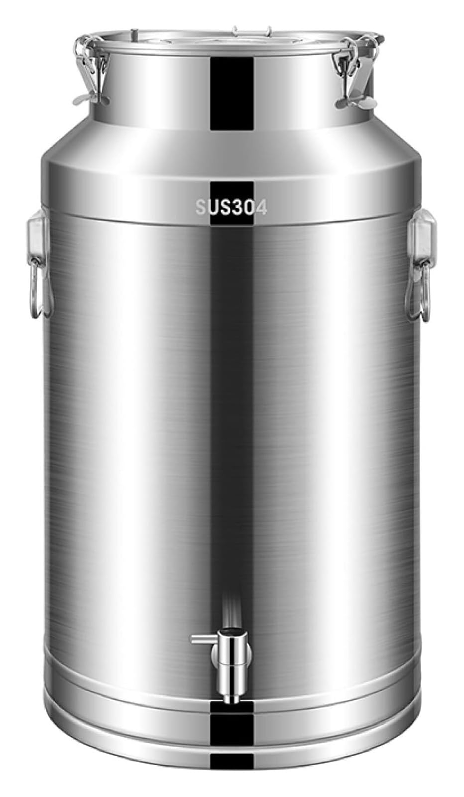 Recipiente de acero inoxidable 304 para leche con espiga, latas de transporte de leche resistentes, cubo de vino, aceite y agua, con tapa de sellado de silicona (35 L)