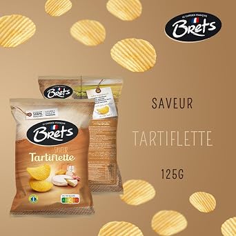 Brets Tartiflette Crisps Crinkle Cut 10X125g - Made with 100% French Potatoes Made in France No Perservatives No Added MSG…