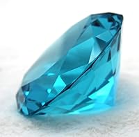 Vista 2 de Pisapapeles de diamantes de cristal grabados personalizados (turquesa)