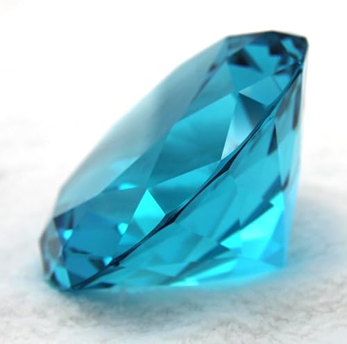 Miniatura 2 de Pisapapeles de diamantes de cristal grabados personalizados (turquesa)