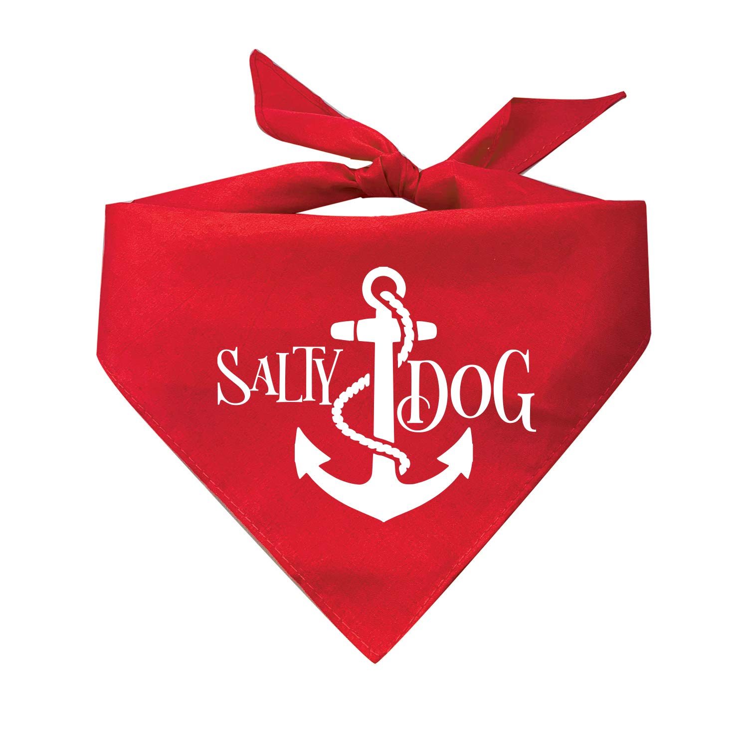 Tees & Tails Salty Dog Beach Dog Anchor Dog Bandana (100 Red, One Size)