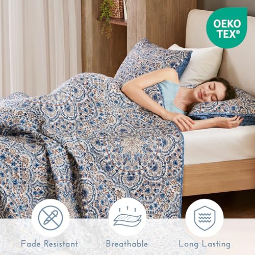 Comfort Spaces Valerie Boho Reversible Twin Quilt Bedding Set, 2 PC, Blue - image 5