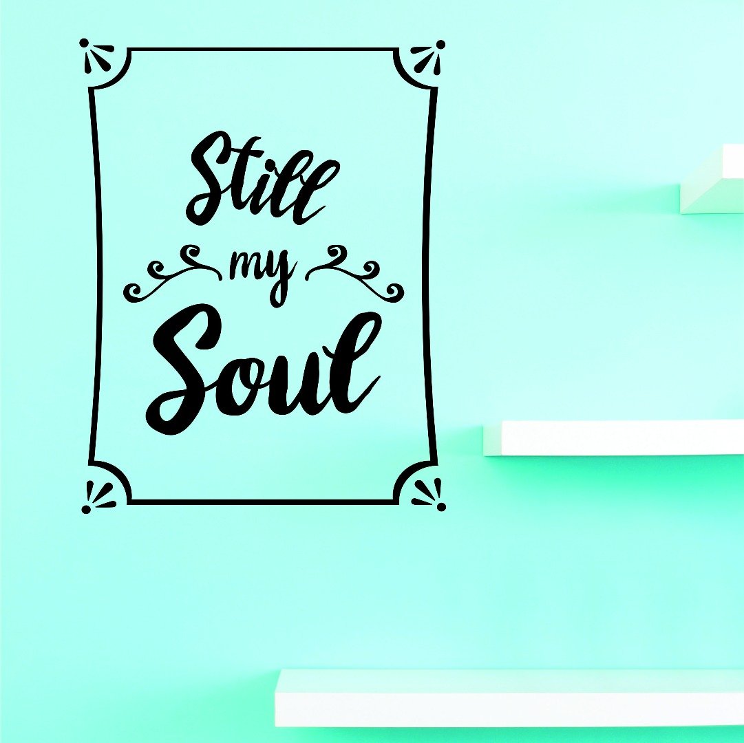 Design with Vinyl JER 1647 2 Vinyl Wall Decal Still My Soul 14X28 Black, 14" x 28"