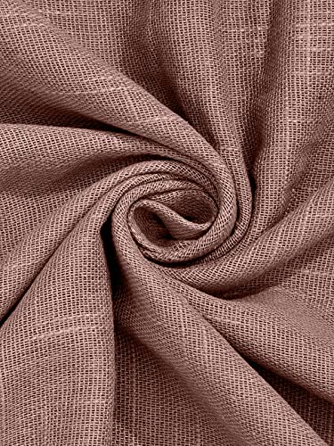 Image of Cotton Linen Solid Curtain with Eyelet Rings,Door Curtains for Pooja Room /Living Room /Dining Hall /Hotel /Bedroom /Kid Room /Kitchen (7.5 Feet, Chocolate Brown) Set of 2