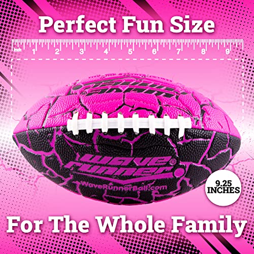 Wave Runner Grip It Waterproof Football- Size 9.25 Inches With Sure-Grip Technology | Let's Play Football In The Water! Extreme Metallic Series (Black/Pink) #TOP3