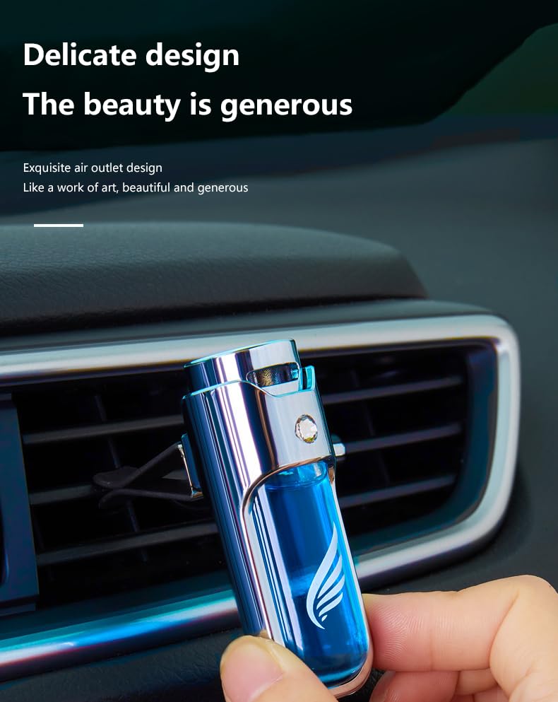 Image of VARNIRAJ IMPORT & EXPORT WITH V LOGO Car Interior Accessories Decoration 6Ml Abs Glass Bottle Various Smells Fragrances Oil Air Vent Clip Car Freshener Perfume (Cologne)