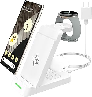 Wireless Charger for Google Pixel Watch,Wireless Charging Station for Pixel 7/6/Pro/5/4/3/XL,Pixel Buds Pro,Wireless Charger Stand for iPhone14/13,Airpods 3/2,Samsung S23/22 Ultra/Note20,Galaxy Buds