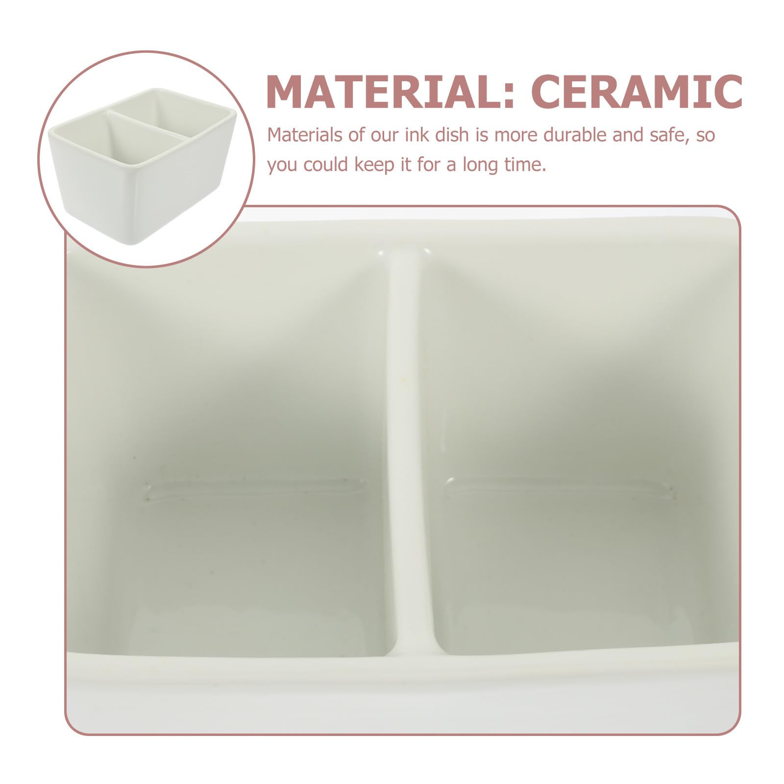 Contenitore Ceramico Bianco per Calligrafia, Grande Capacità, Portatile | Calligrafi e Amanti della Scrittura, Leggero e Resistente, Accessorio Bianco in Porcellana