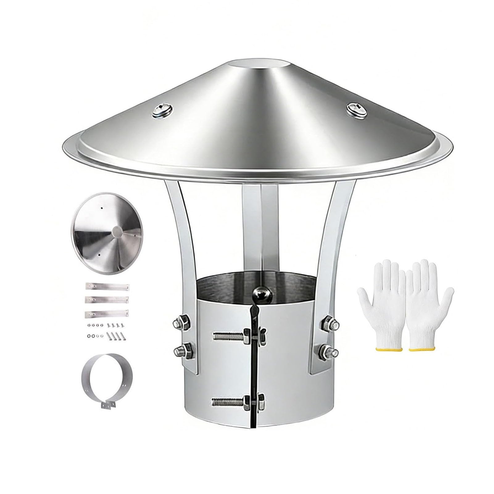 Tapa Redonda para Lluvia, Cubierta de Chimenea de Acero Inoxidable 304
