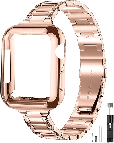 Correa de reloj Apple Watch de 1.614 in, 1.575 in, 1.496 in, 1.772 in, 1.732 in, 1.654 in, Series 9, 8, 7, 6, 5, 4, 3, 2, 1, SE SE2, correa de acero