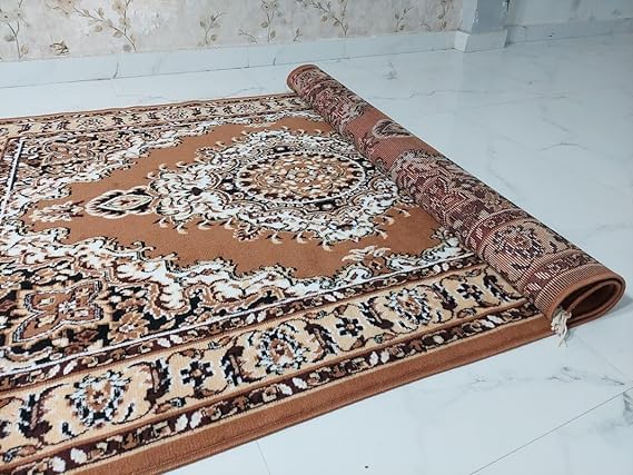 Image of Soft Washable Beautiful Acrylic Rugs for Home Decor Living Room 5x7 feet (150 x 200 CM) Gold
