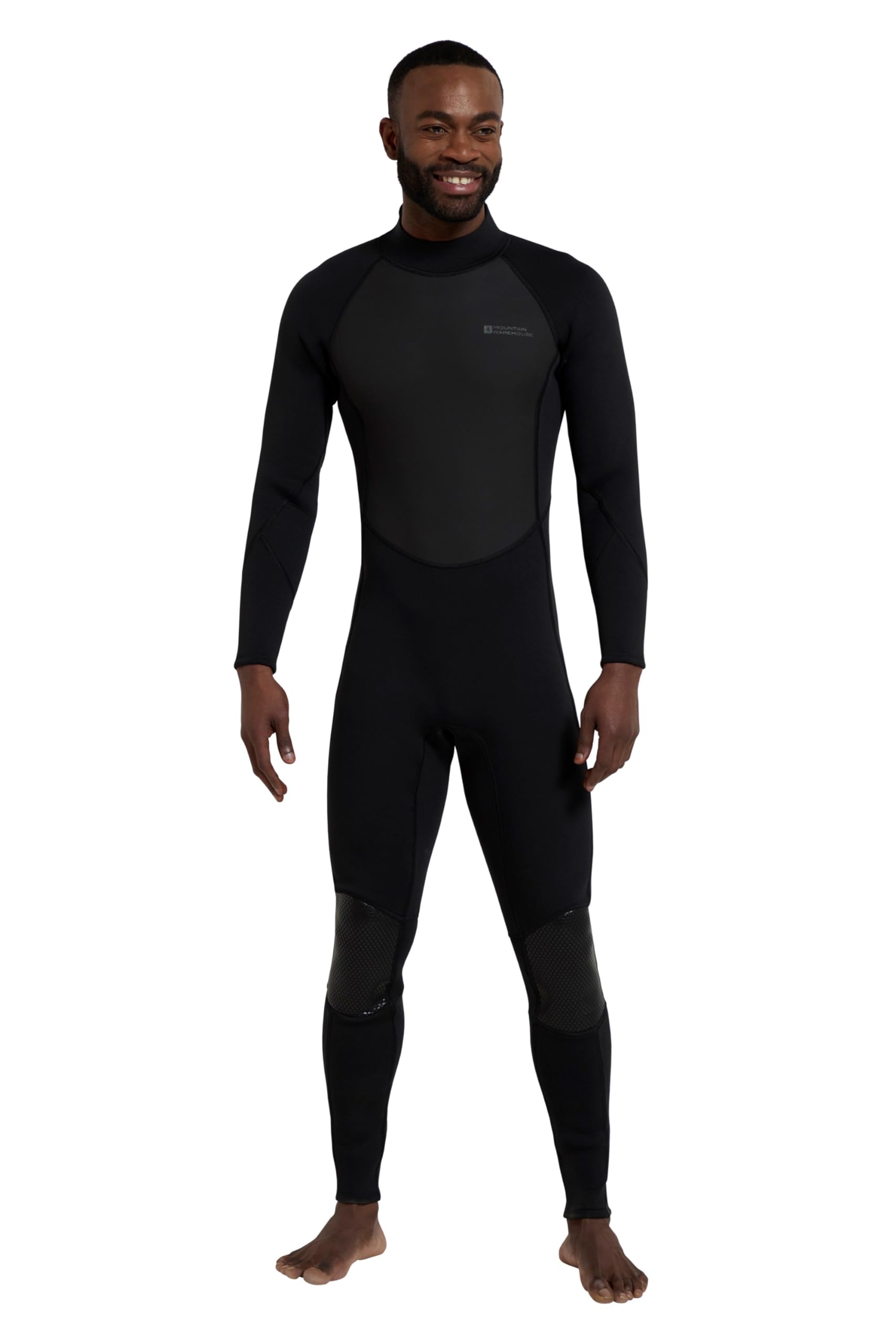 Mountain Warehouse Mountain Warehouse Mens Full Length Neoprene 2.5mm Wetsuit - Back Zip, Adjustable Neck Closure - For Spring Summer Swimming and Surfing Jet Black L - XL