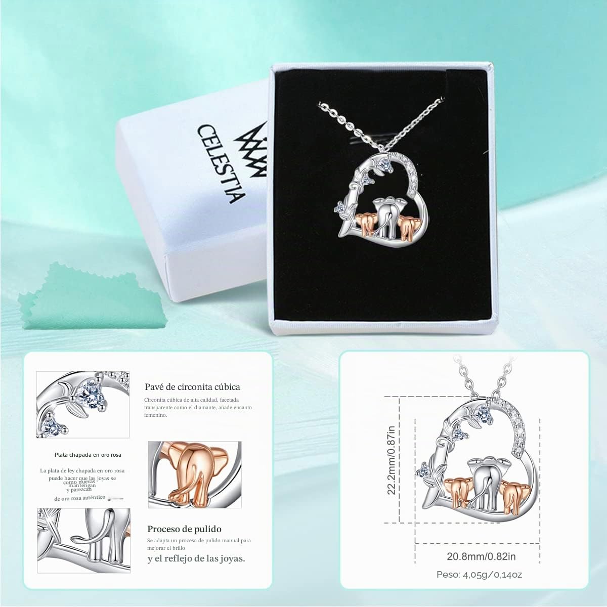 CELESTIA Collar Madre e Hija, Madre e Hijo Colgante Mama Plata Esterlina 925 Dia de la Madre Joyería Regalos para Mama Madres e Hijas Abuela
