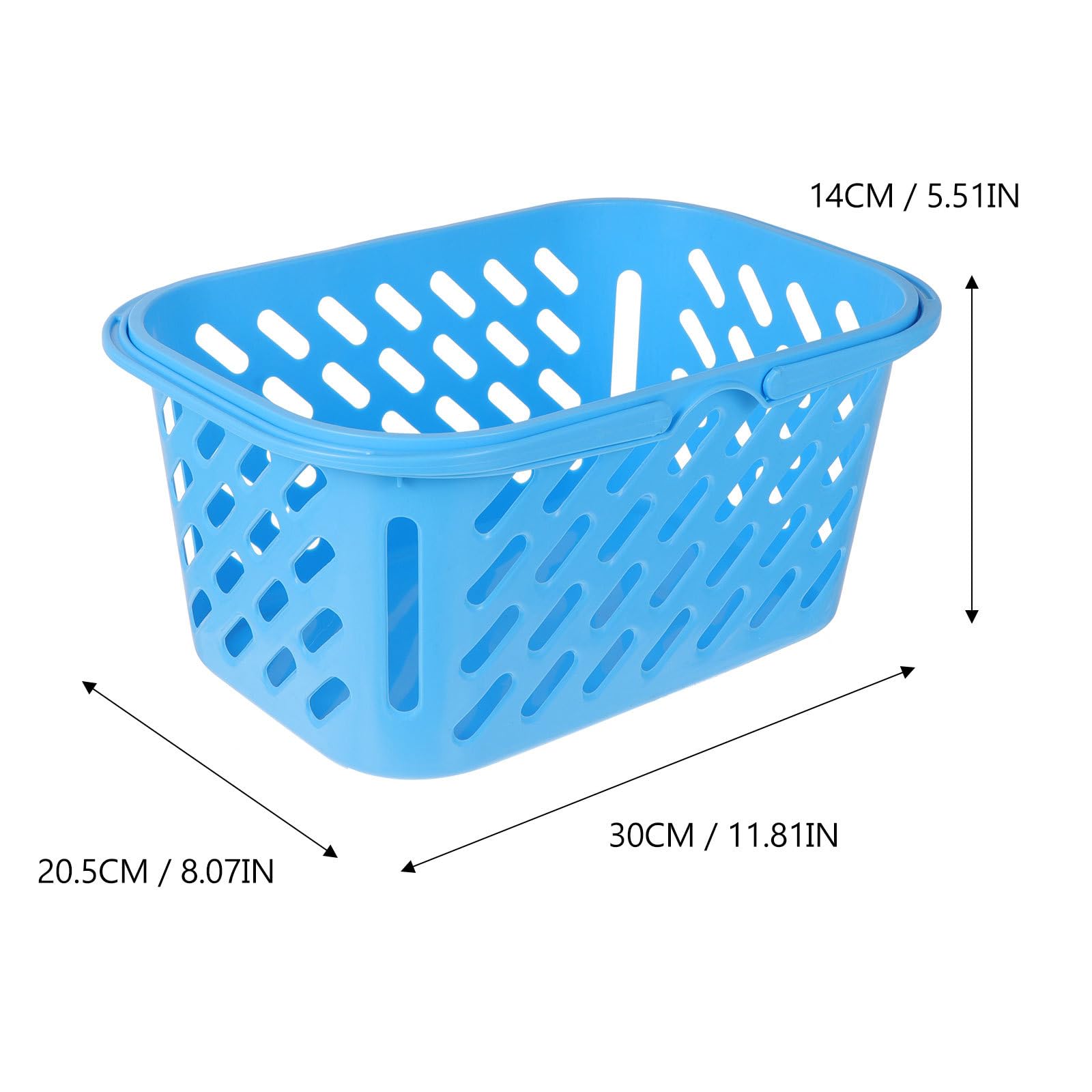 BETOOKY Cesta de Plástico Compra 10l Pequeña Color Azul Lago Doble Asa, Cesta de Almacenamiento Portátil para Supermercado y Organización del Hogar