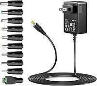 Vista 1 de Universal AC Adapter 9V 2A Power Supply Center Positive DC 9 Volt 1.8A 1.5A 1A 0.8A 0.5A 450mA Power Cord Charger for LED Strip Light CCTV Camera