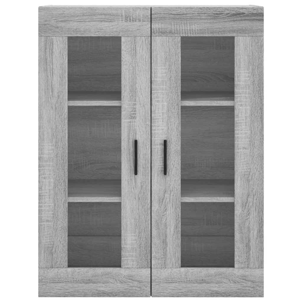 Meuble haut gris sonoma 69,5 x 34 x 180 cm en bois avec portes