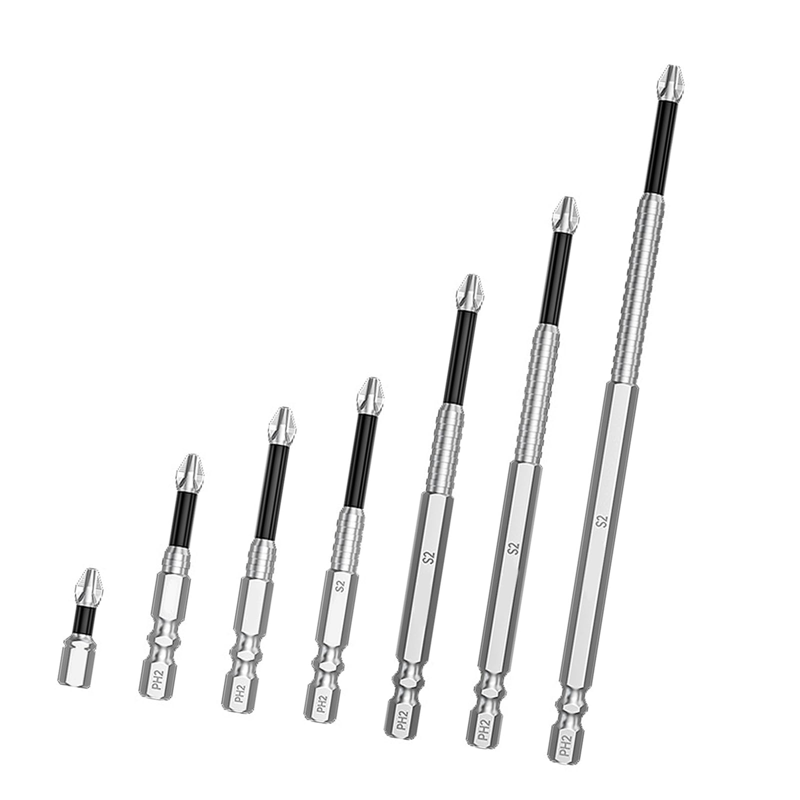 Screwdriver Drill Bit Set Quick Releases Holder Adapter 7Pcs with Ergonomic Handle and Screwdriver Bit Holder