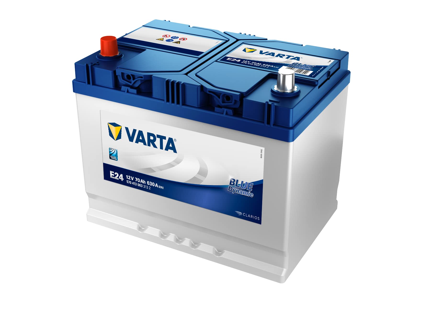 Varta Blue Dynamic E24 Batterie Voitures, 12 V 70Ah 630 Amps (En)