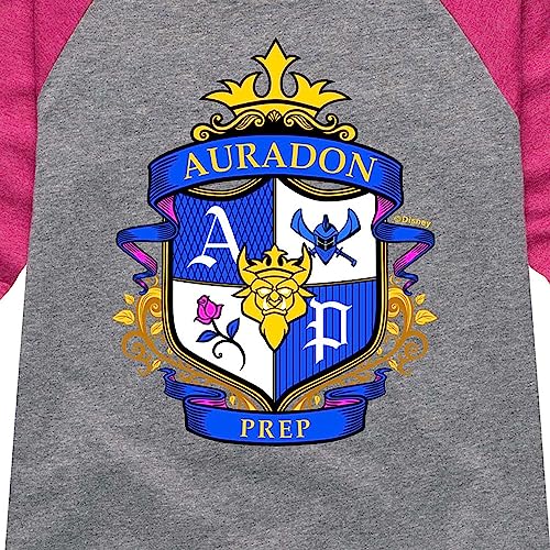 Disney Descendants - Auradon Prep Crest- Toddler and Youth Girls Raglan Graphic T-Shirt3