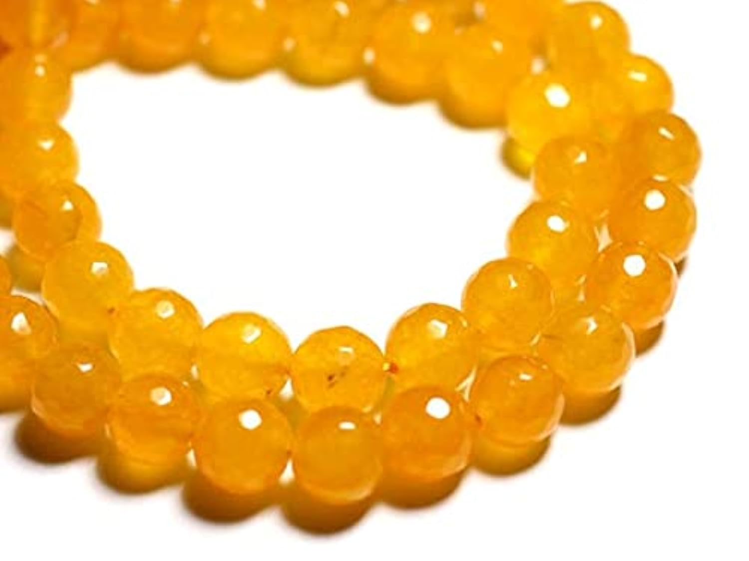 Perles de jade de 10mm boules jaunes orange pour loisirs créatifs