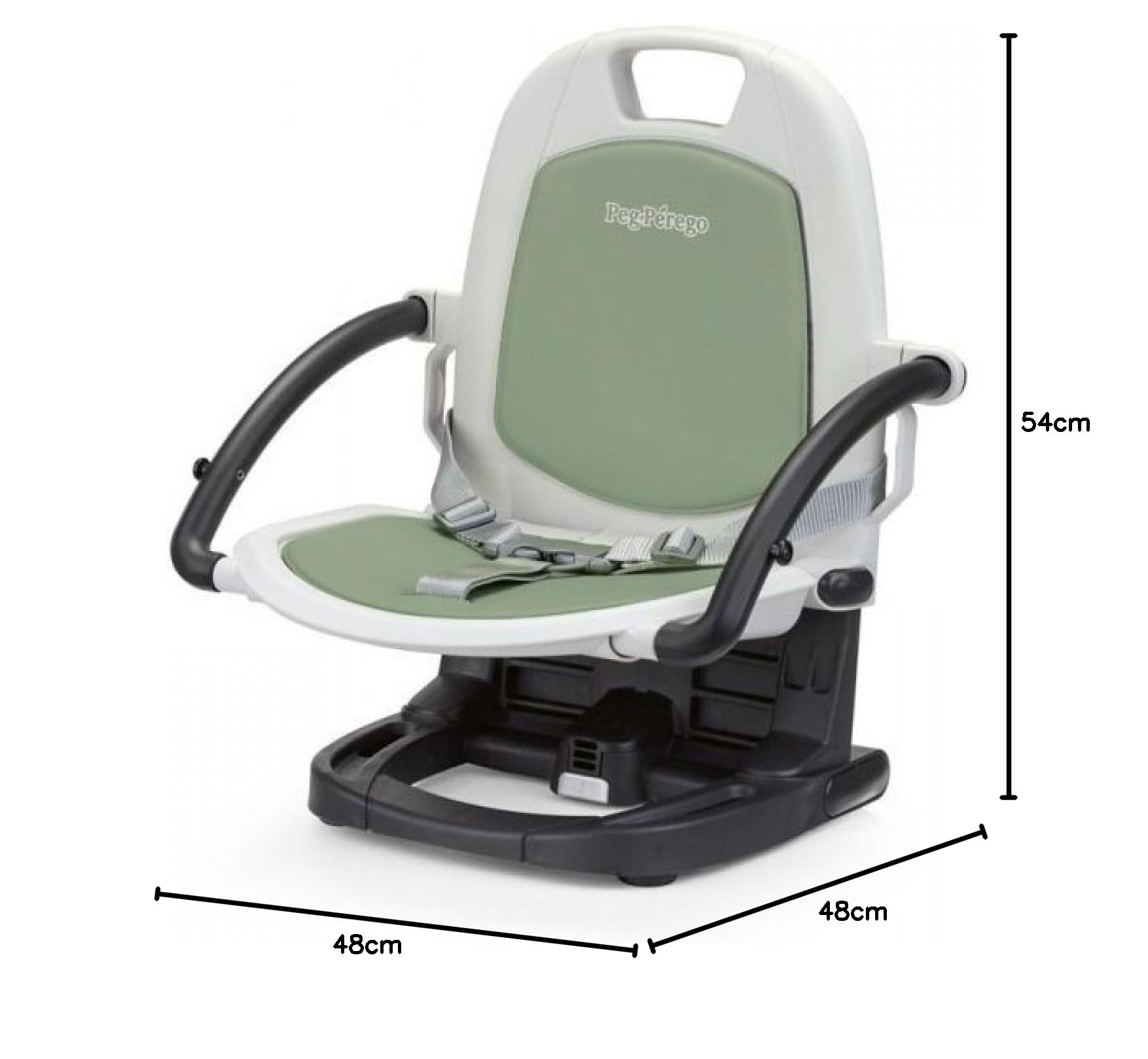 Peg Perego Rialto Fotel dziecięcy dla niemowląt, przenośne i regulowane krzesło dziecięce, kompaktowe zamknięcie, wyjmowana taca, krzesełko podróżne dla dzieci w wieku od 6 miesięcy do 3 lat (0-15 kg