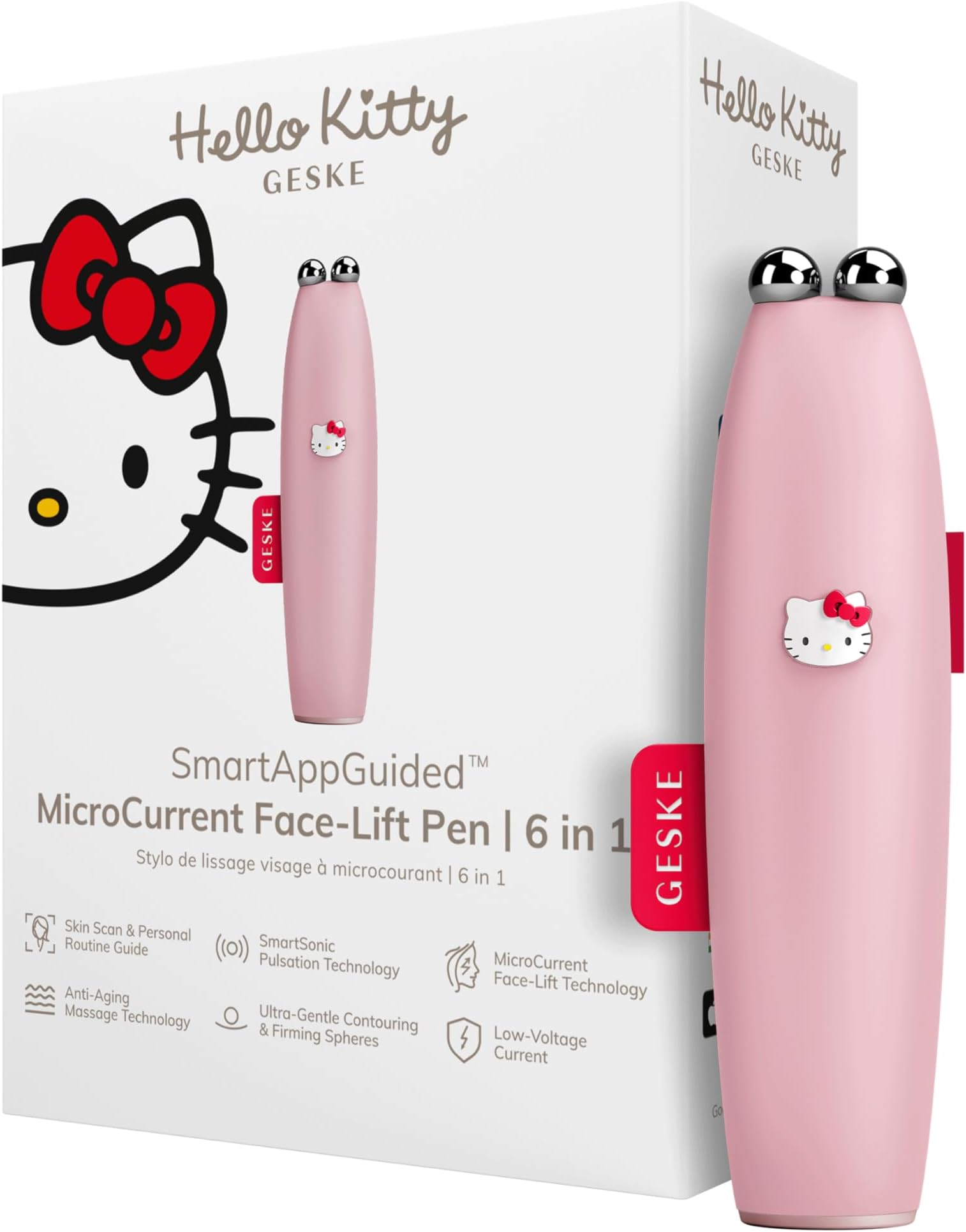 x Hello Kitty | SmartAppGuided™ MicroCurrent Face-Lift Pen | 6 in 1 | Skincare Tool with Microcurrent | Anti Ageing Device | Face Tightening | Young Skin without Wrinkles | Device for Face