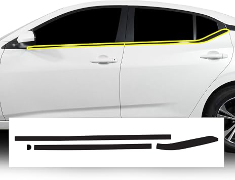 BOGAR TECH DESIGNS for Nissan Sentra 2020-2025 Side Window Chrome Delete Precut Vinyl Trim Overlay, Gloss Black Blackout Appearance