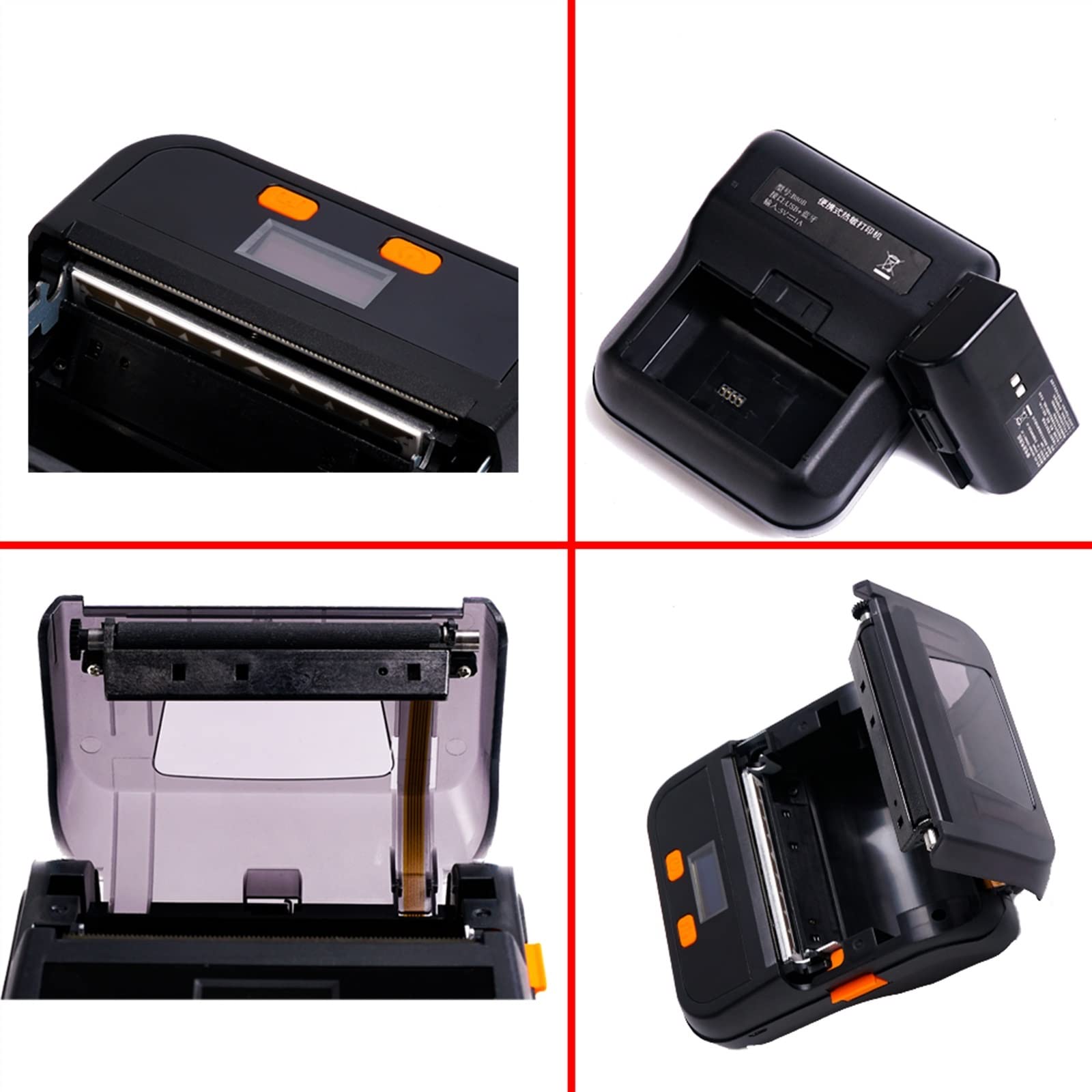Drukarki 80mm 2w1 Polecenie etykiety i paragonu Przenośna bezprzewodowa połączona z telefonem i komputerem Mini drukarka termiczna Etykieta papierowa, Efekt Drukowania W Wysokiej RozdzielczośCi