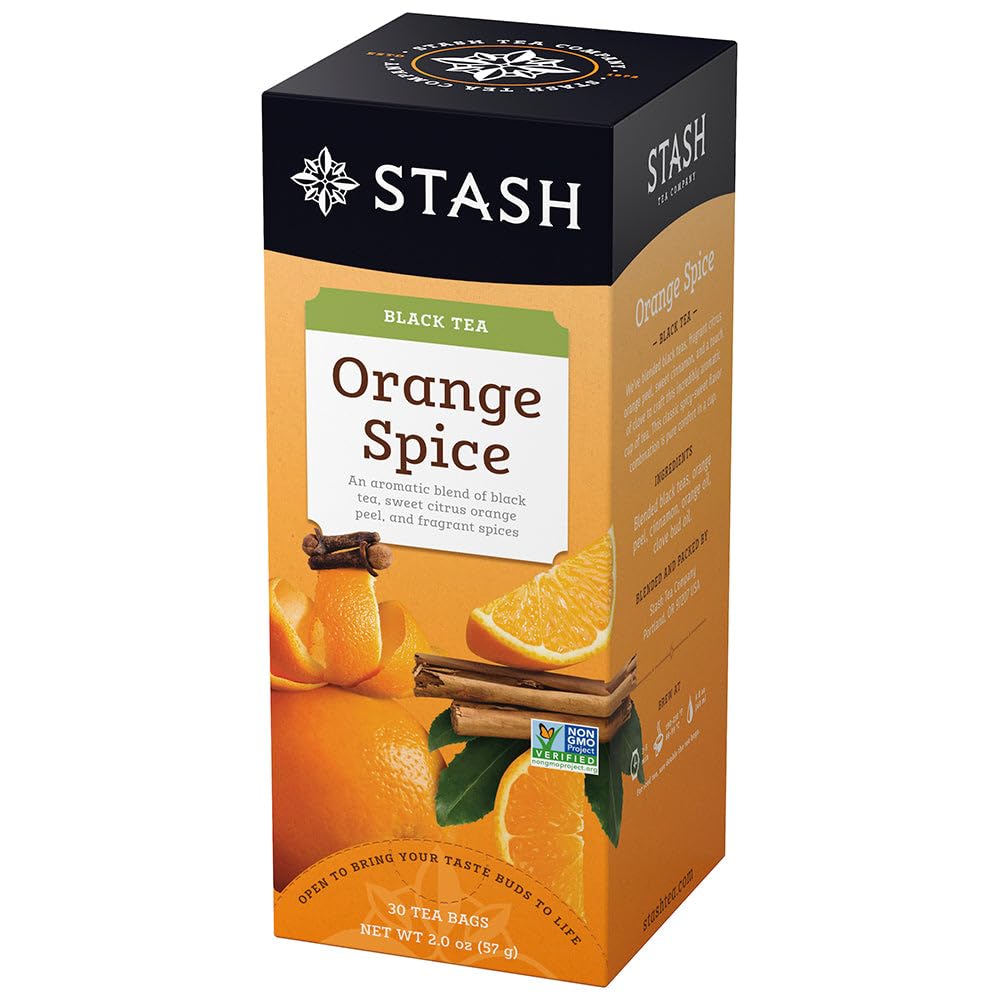 Stash Tea Orange Spice Black Tea, 30 Count