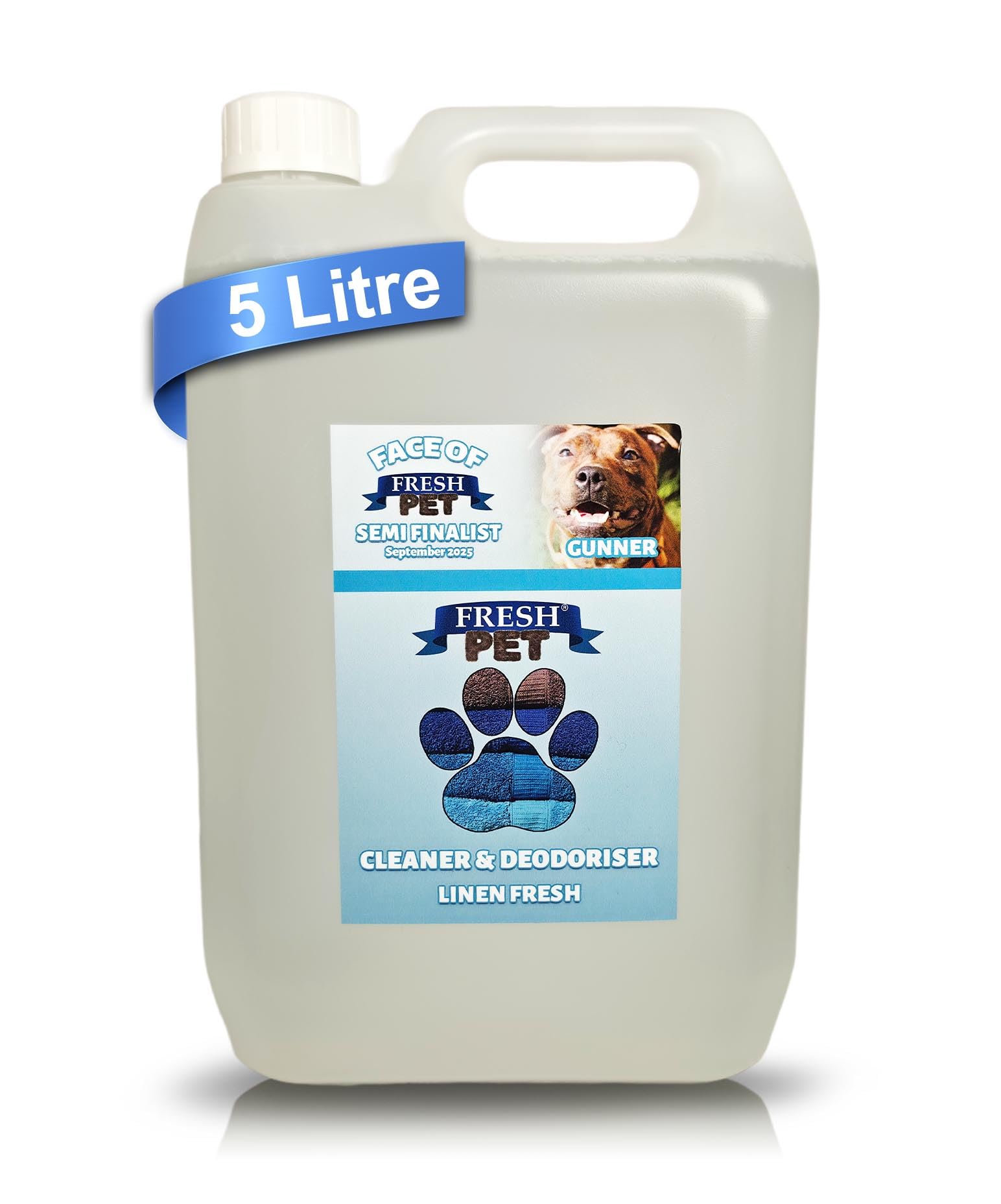 FRESH PET CLEANER DISINFECTANT DEODORISER KENNEL/CATTERY PRE FILLED 5L (FRESH LINEN)