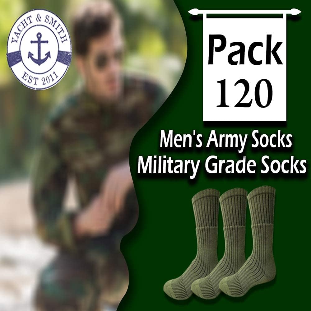 Yacht & Smith Men's Army Socks, Military Grade Socks Size 10-13