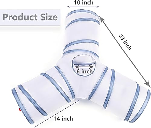 Miniatura 9 de Deofun Juguetes de tubo de túnel para gatos, túneles para gatos de interior, juguete interactivo plegable con bolas para conejos, gatitos, hurones,