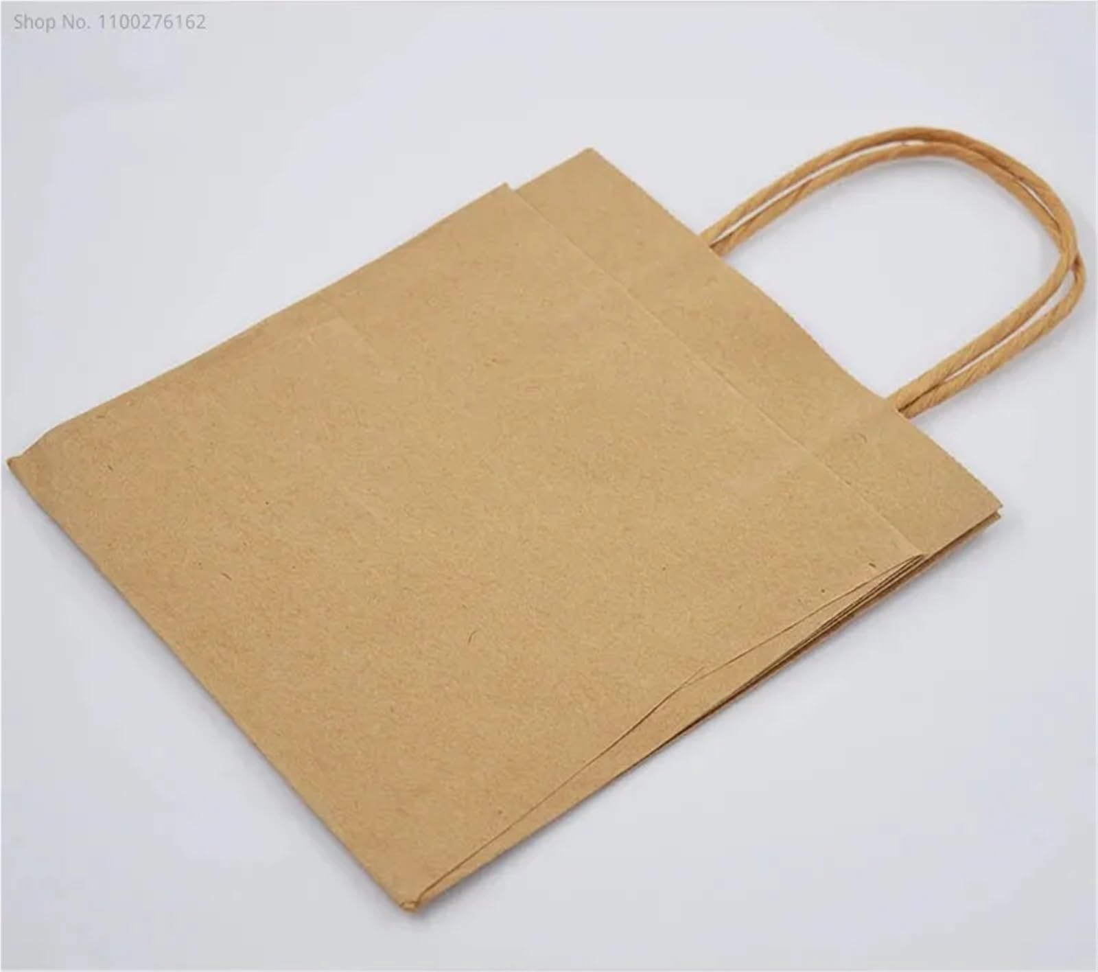 Sacchetti Carta Kraft 30 pezzi 150 * 150 * 170 mm bianco/naturale carta kraft sacchetto quadrato fondo largo for imballaggio da asporto cibo di for con maniglia(Color1)