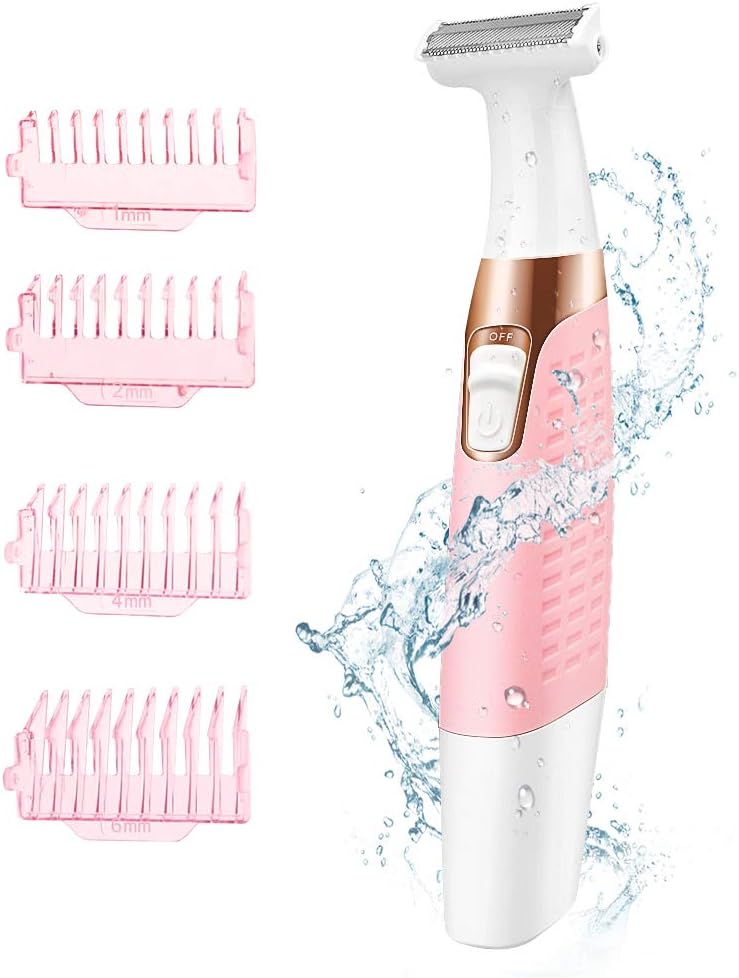 Electric Razor for Women, Painless 2-in-1 Wet & Dry Shaver Bikini Trimmer Razor Body Hair Removal for Woman Legs and Underarms