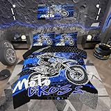 Feelyou Kids Boys Dirt Bike Comforter Set,Extreme Sports Bedding Set Twin Size for Boys Girls Bedroom Room Decor,Motocross Rider Comforter,Motorcycle Bed Set
