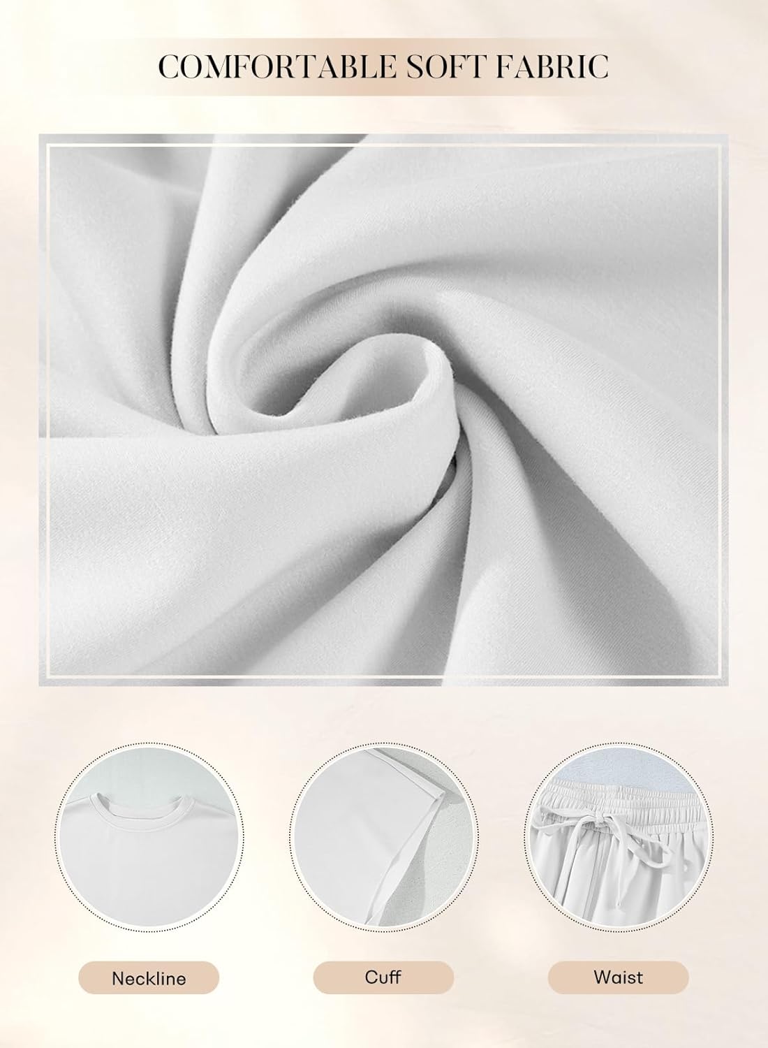 SHEWIN Women's 2 Piece Lounge Sets Oversized Crewneck Short Sleeve Shirts Drawstring Shorts Pajama Sets - Image 5