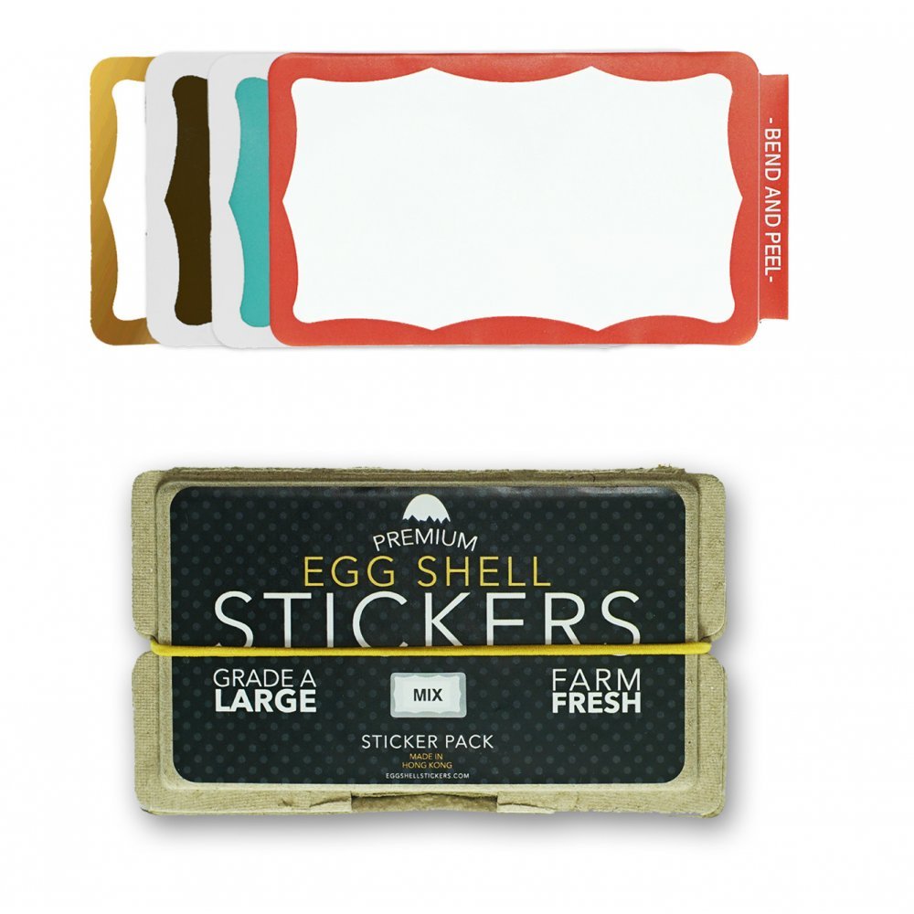 Egg Shell Stickers Wavy Border Mixed