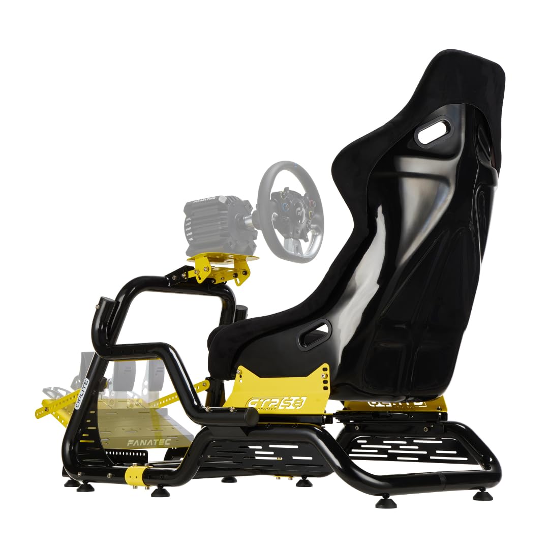OPLITE Cockpit GTR S8 Elite Force Yellow Cockpit professionnel pour Simulation de Course Pilotage Simracing et Flightsim avec tubes de renfort latéraux