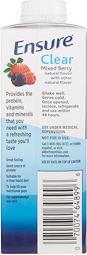 Miniatura 3 de Ensure Clear Mezcla de bayas, 8 onzas, caja de 24 unidades