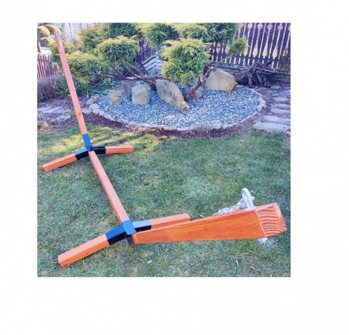 Cadre de hamac en bois dur marron support universel charge max 200 kg