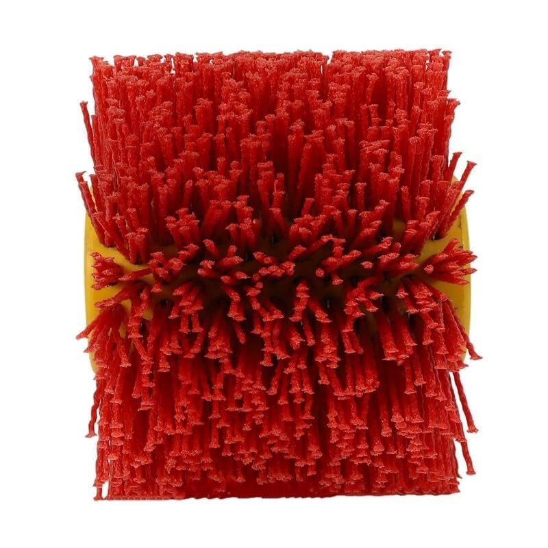 Spazzola Metallica Per Trapano 4 spazzole rosse for tamburo in filo metallico abrasivo, mola for sbavatura e lucidatura(80 Grit)