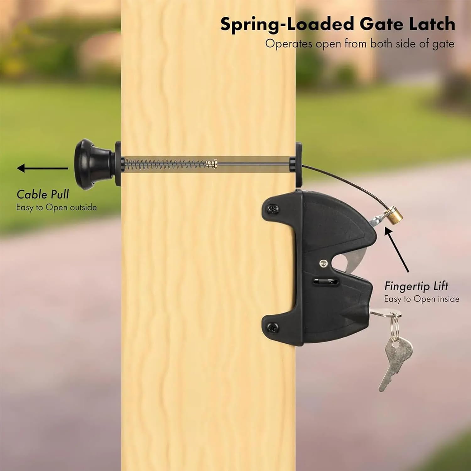 屋外フェンス用ゲートラッチ,セルフロック式ゲートロック - セキュリティ保護 頑丈なハードウェア（プール 裏庭 道具小屋 納屋 パテ