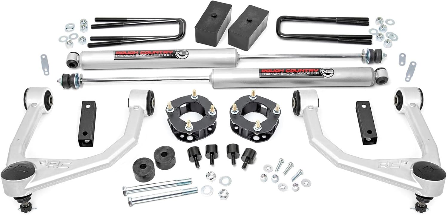 Rough Country 3.5" Lift Kit w/N3 Shocks for 2007-2021 Tundra 2WD/4WD - 76830