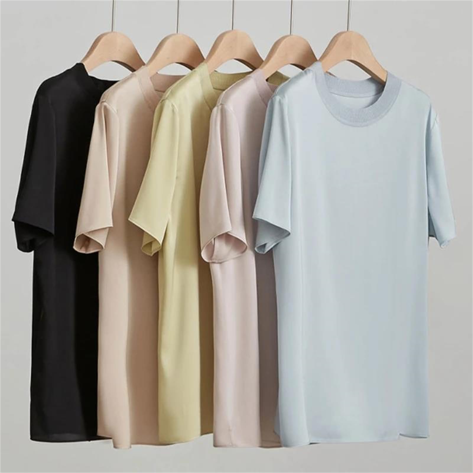 Damen-T-Shirt, Bluse, T-Shirt, Top, kurzärmelig, Seidenhemd