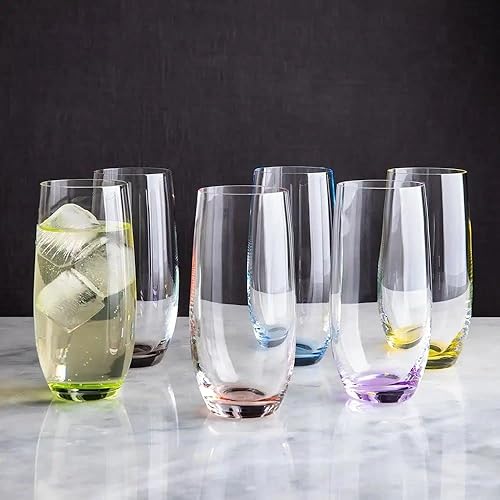 Miniatura 3 de vidrio Decor Multicolor Highball Rainbow Collection – Juego de 6 vasos 11.8oz/11.8 fl oz