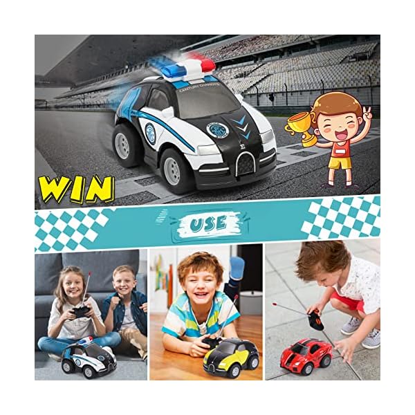 Highttoy Kinderspielzeug ab 2 3 4 Jahre, Ferngesteuertes Polizeiauto 2.4GHz Spielzeug ab 3 Jahre Jungen MÃ¤dchen Geschenk Kinder RC Auto Motorikspielzeug mit Fernbedienung, WeiÃ – Bild 5